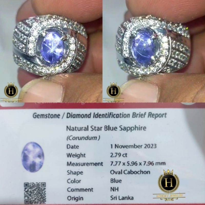 Batu Star Blue Sapphire Kristal Termurah