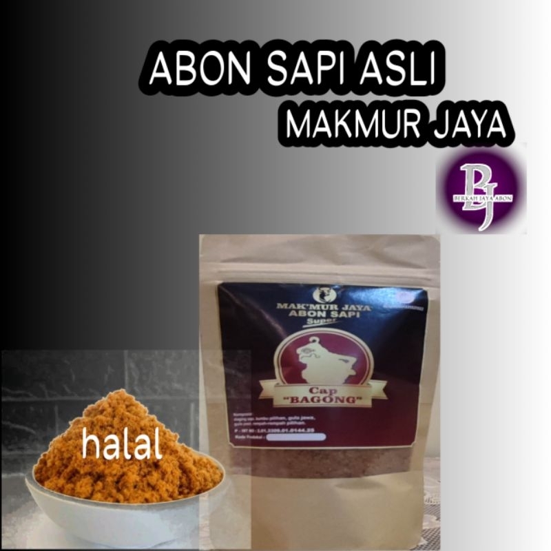 

Abon sapi asli Makmur jaya Boyolali Cap Bagong 500gr Murah Halal