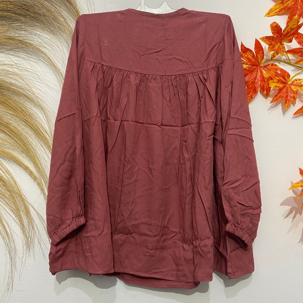 BLUS/BLOUSE AHA MODEL KANCING SAMPING WARNA ROSE GOLD 607007