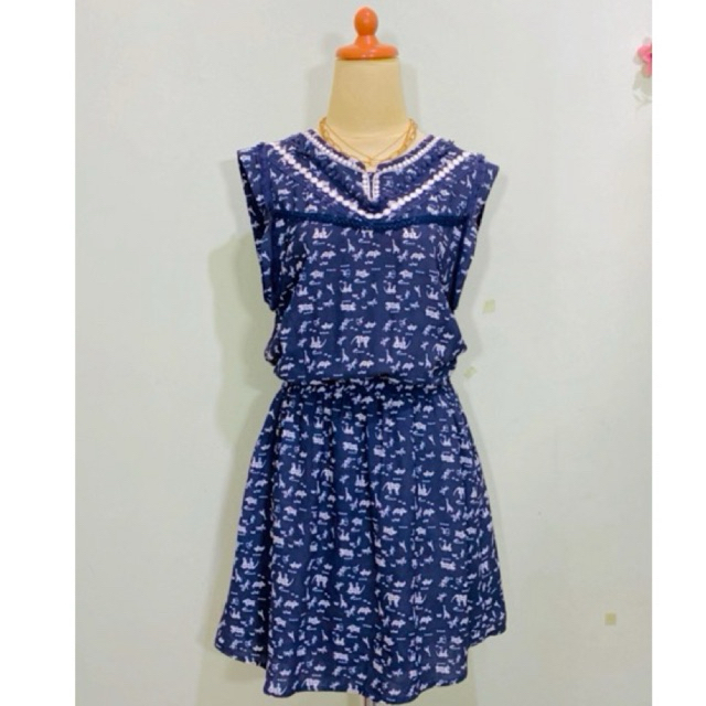 Dress mini midi pantai vintage korean look model kutung bohe bohemian ethnic etnik bahan katun kombi