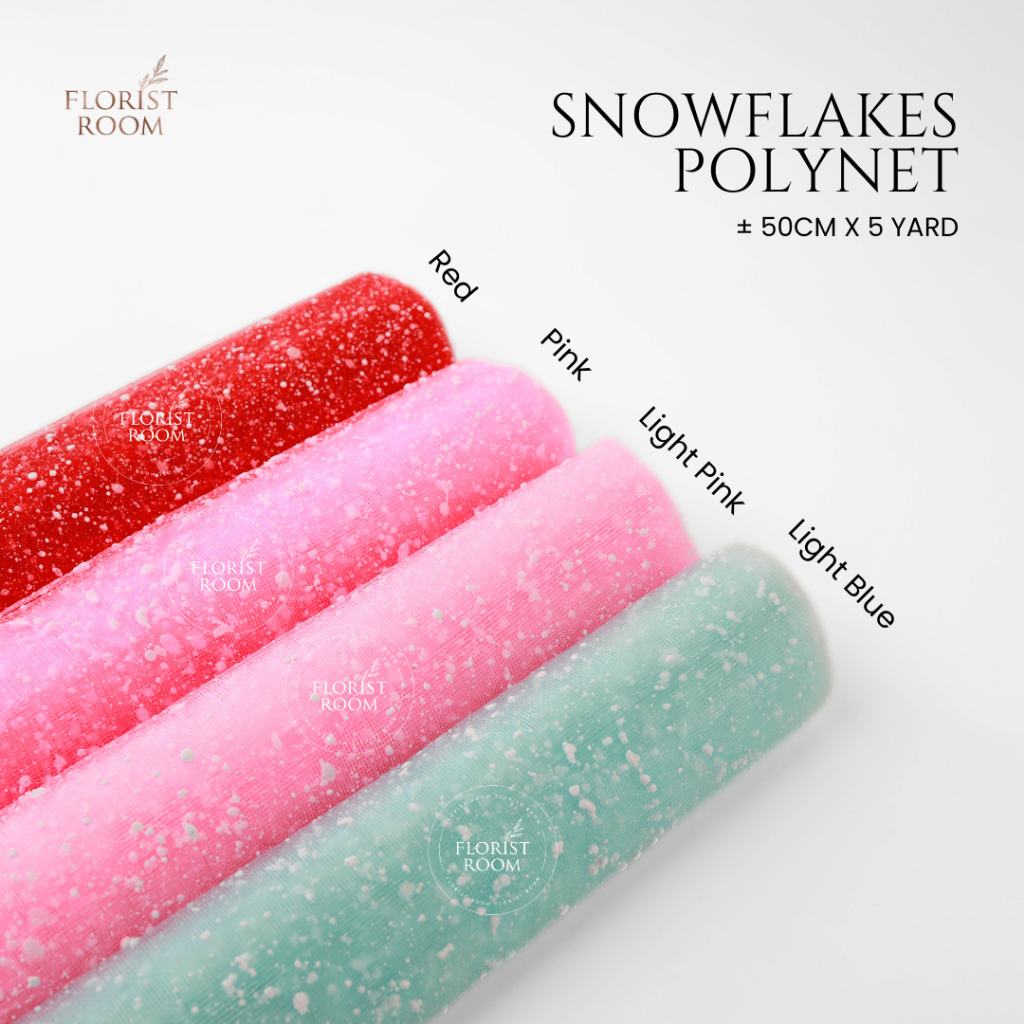 

Snowflakes Polynet Wrap - bukus bunga jaring - buket - florist