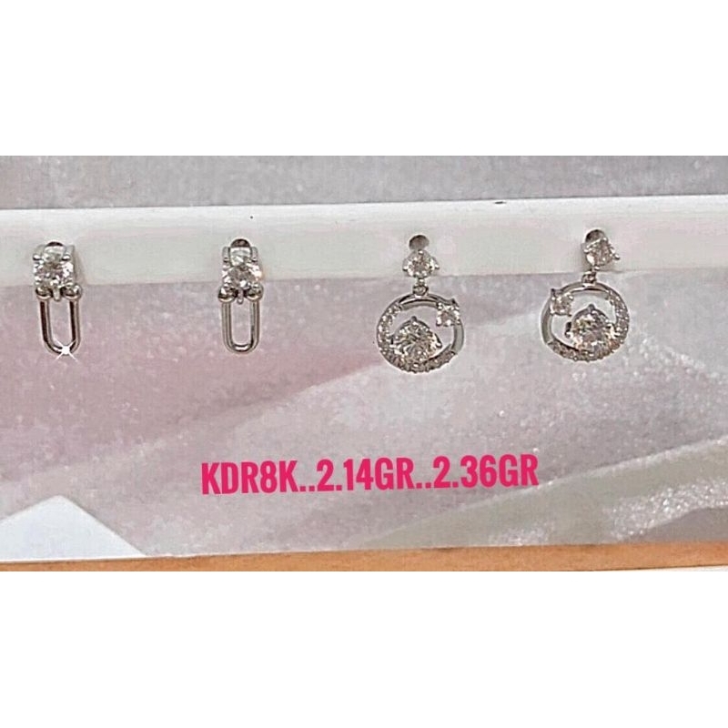 ANTING EMAS PUTIH KADAR 8K