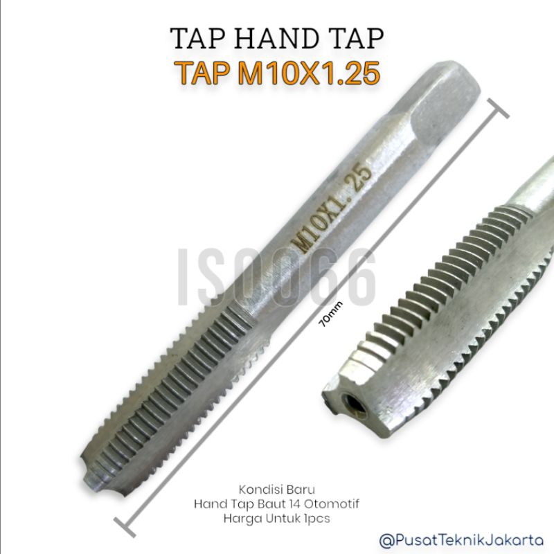 Tap hand tap m10x1.25 tap baut kunci 14 otomotif