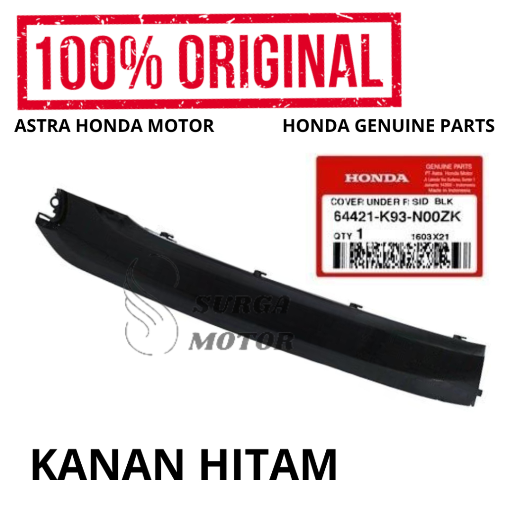 Cover Dek Lantai Kanan Bawah Hitam Scoopy eSP K93 LED Original Honda AHM Deck Body Floor Under Right