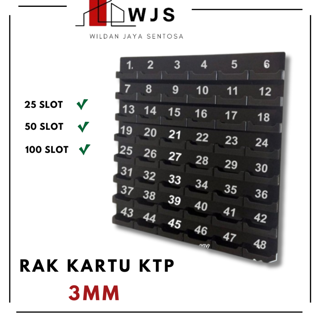 

WJS - Rak Kartu KTP Akrilik Tebal 3mm – Tempat Penyimpanan ID Card / Akses Kontrol