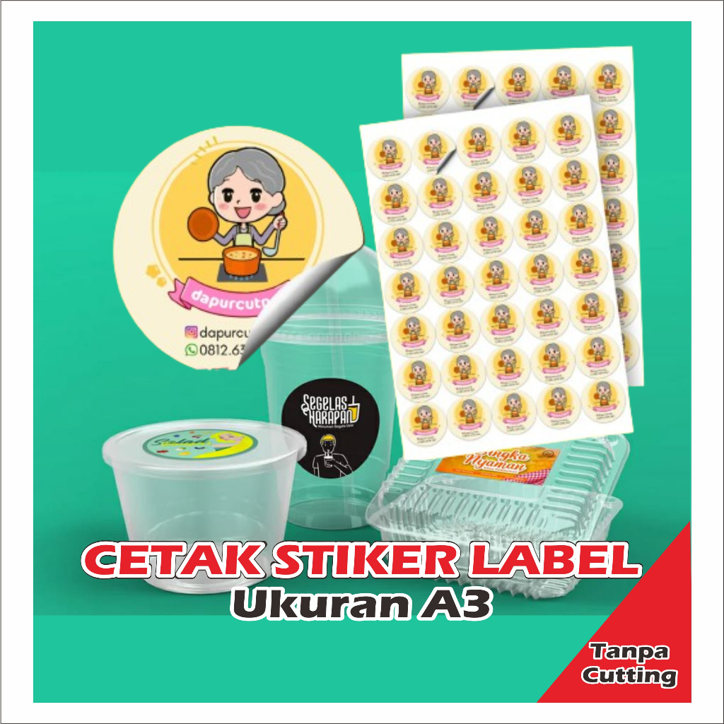 

CETAK STIKER LABEL UKURAN A3 stiker label stiker label makanan stiker label custom stiker label nama