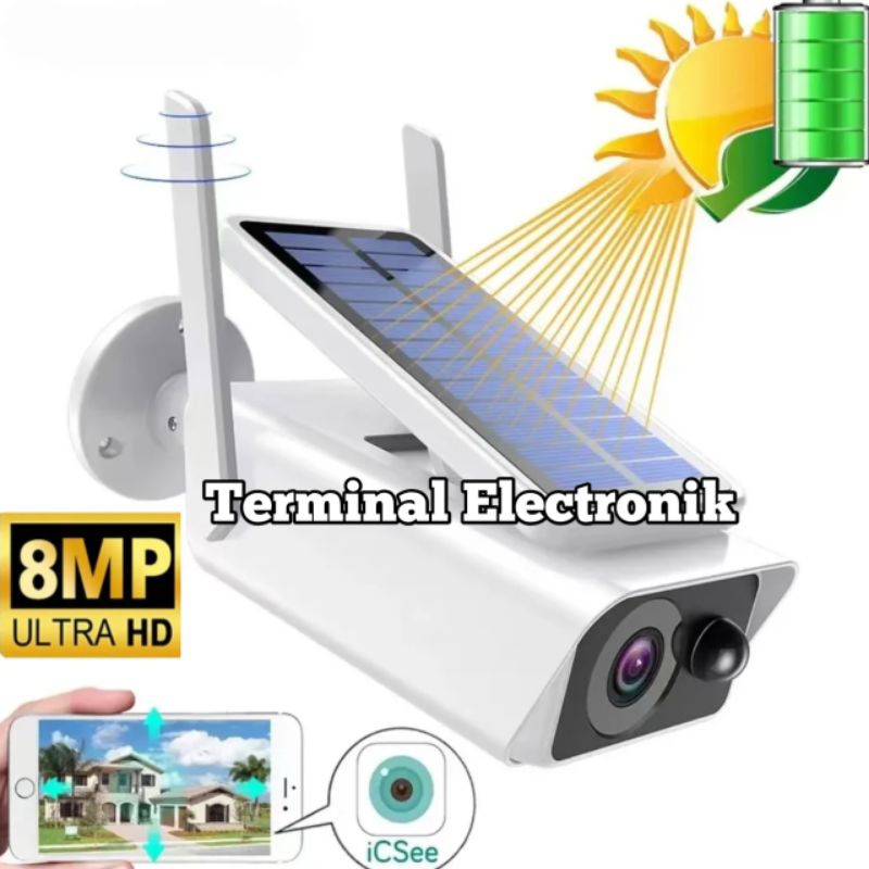 IP Camera App ICSEE Solar Panel Wifi ICSEE 8MP, PTZ 2 Infrared