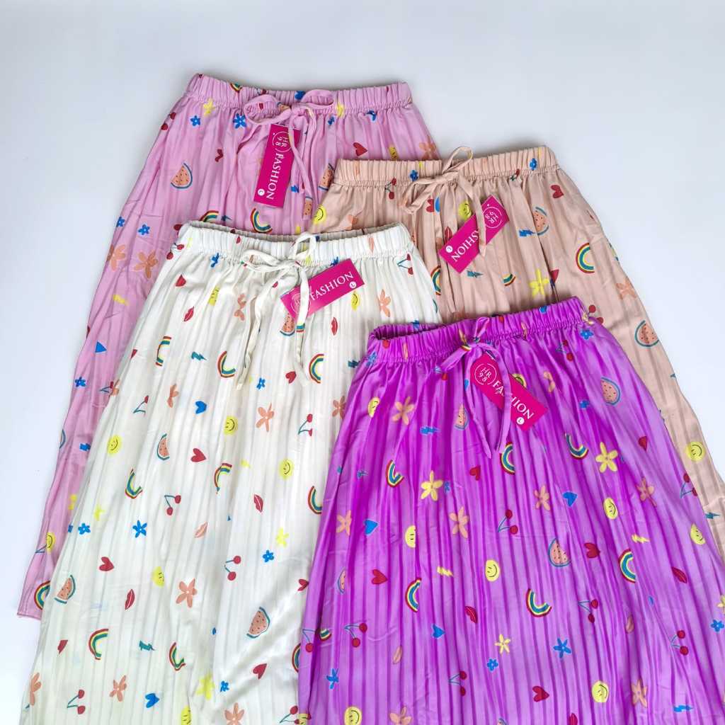 ROK ANAK MOTIF DAYDREAM//ROK PLISKET ANAK//MOTIF PELANGI LUCU