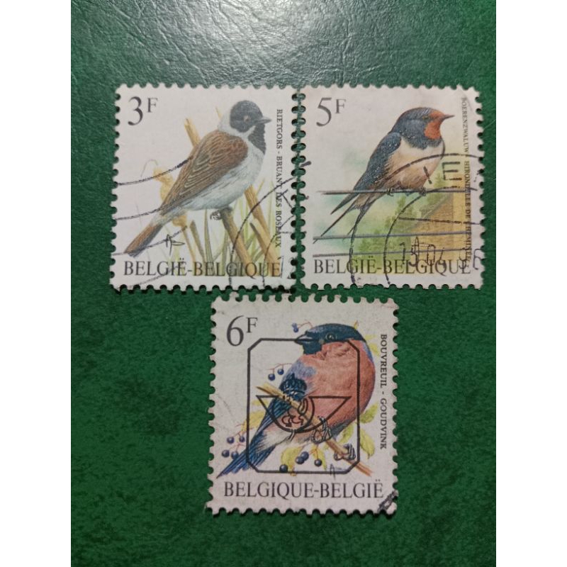 

Prangko Belgia 3 Pcs Birds tahun 1988-91-92 Used