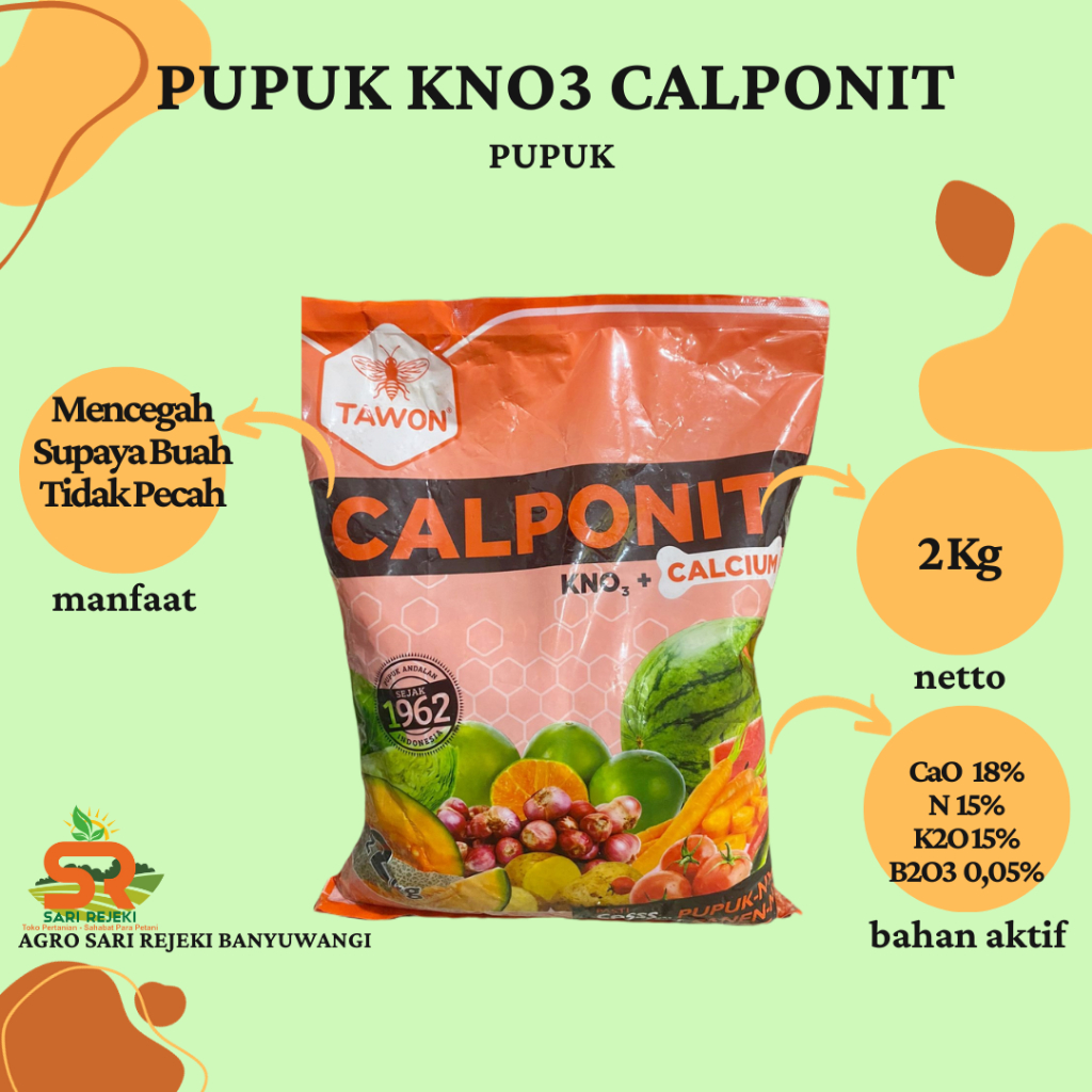 PUPUK KNO3 MERAH CALPONIT 2KG CAP TAWON