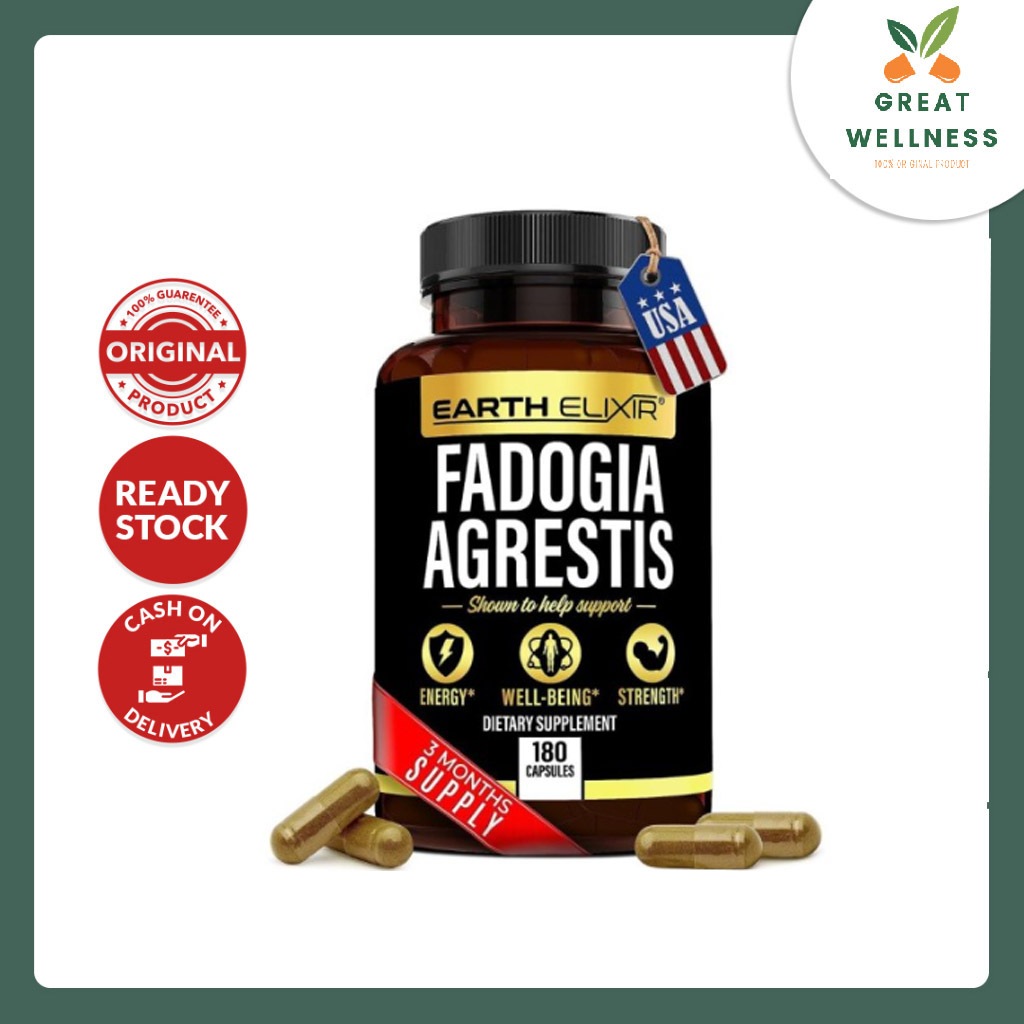 (BISA COD) Earth Elixir Fadogia Agrestis 1000 mg - 180 Capsules
