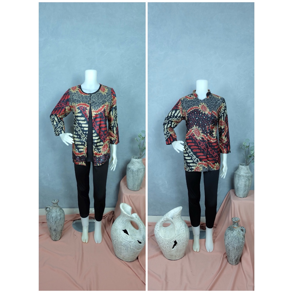 blus batik kantoran | atasan batik wanita model 3