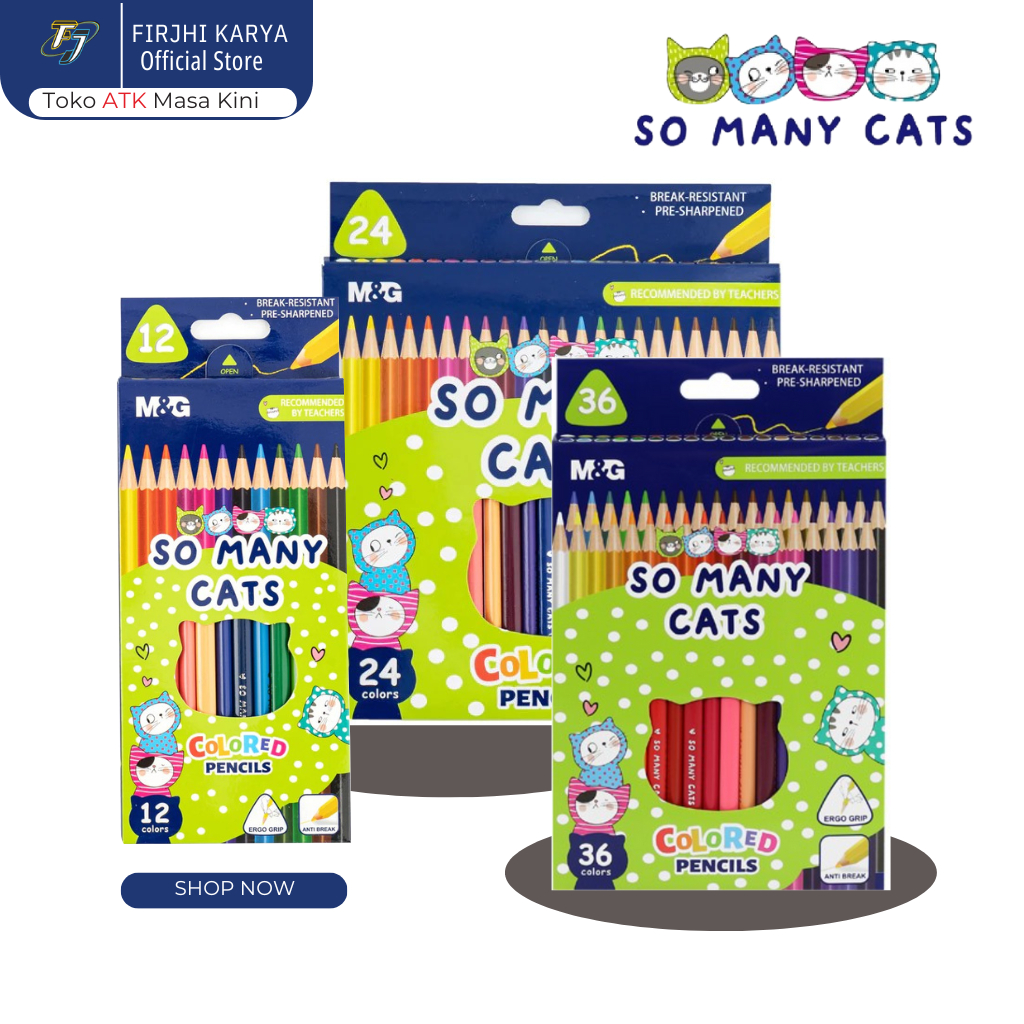 

So Many Cats" Triangle Color Pencil 12,24, dan 36 colors - M&G