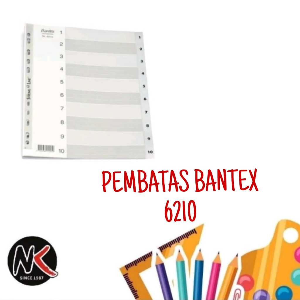 

Pembatas Bantex 6210 A4 ( Angka 1-10 )