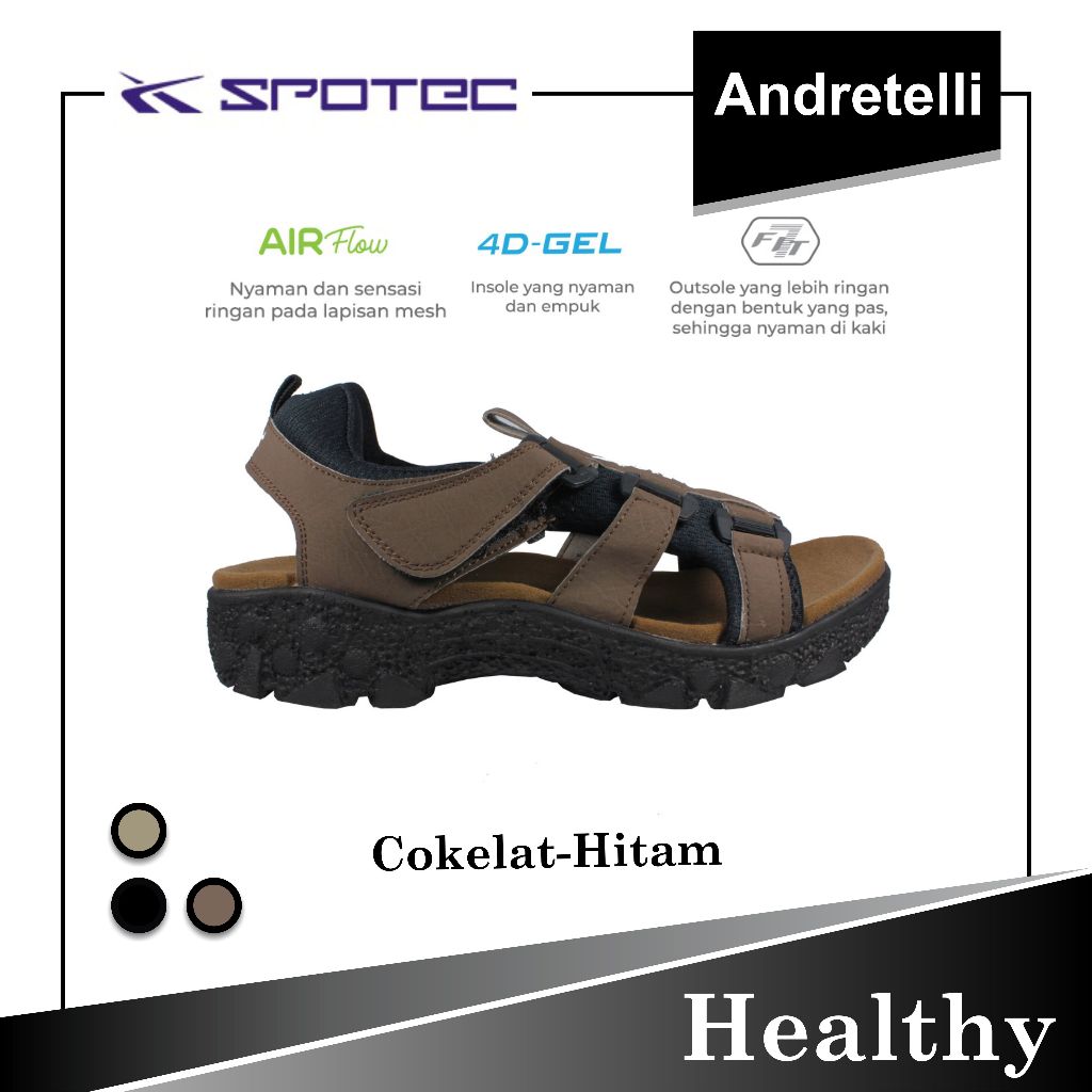SPOTEC HEALTHY Sandal Hiking COKLAT/HITAM