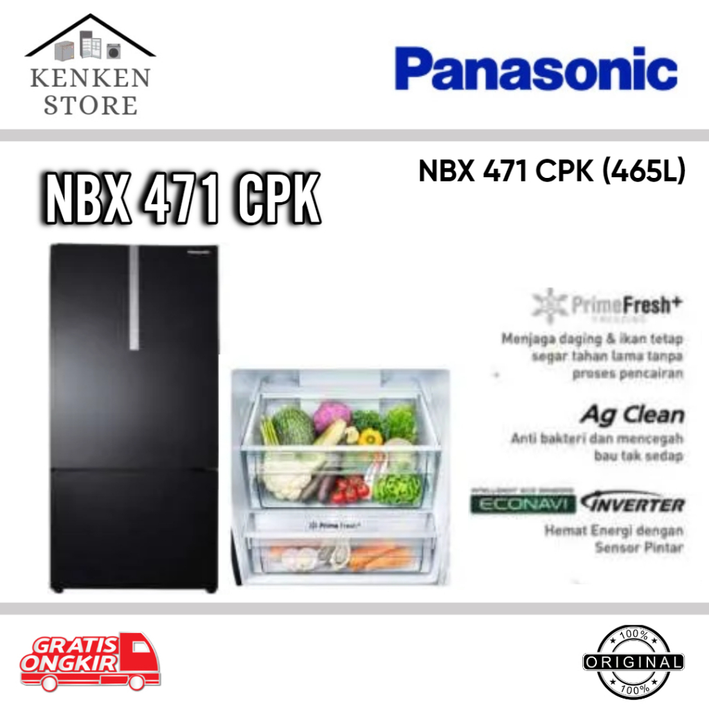 KULKAS PANASONIC BOTTOM FREEZER /FREEZER BAWAH NBX471CPK