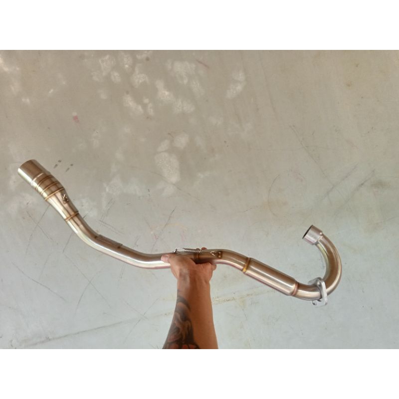 leher/header kenalpot racing AJM ORIGINAL tipe Roll Bending kolong atas bahan full stenlish inlet50m