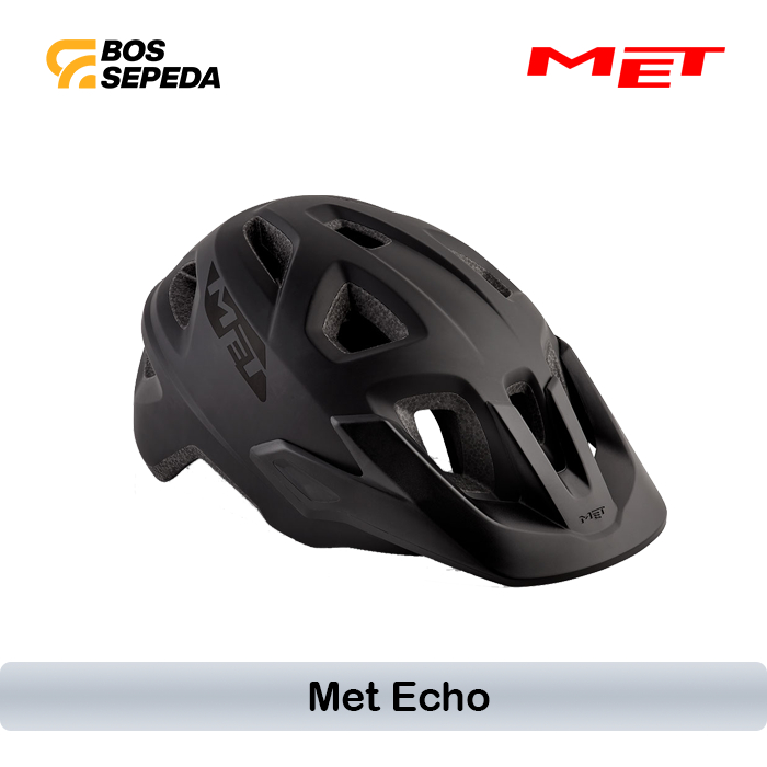 HELM MET ECHO CE BLACK MATT - HELM SEPEDA MTB