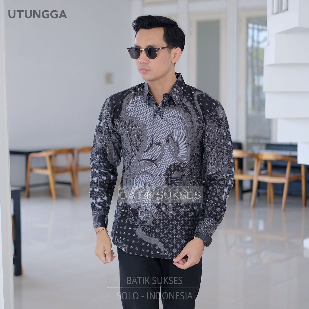 UTUNGGA Kemeja Batik Pria Lengan Panjang Katun Halus FULL FURING Batik Solo Sukses