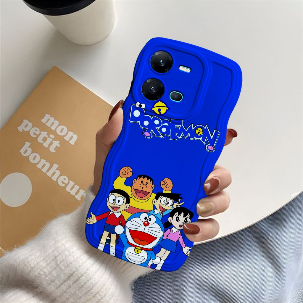 SOFTCASE WAVY WAVE SILIKON SOFT CASE CASING MODEL GELOMBANG MOTIF CARTOON   DORAEMON FOR  VIVO Y12 Y