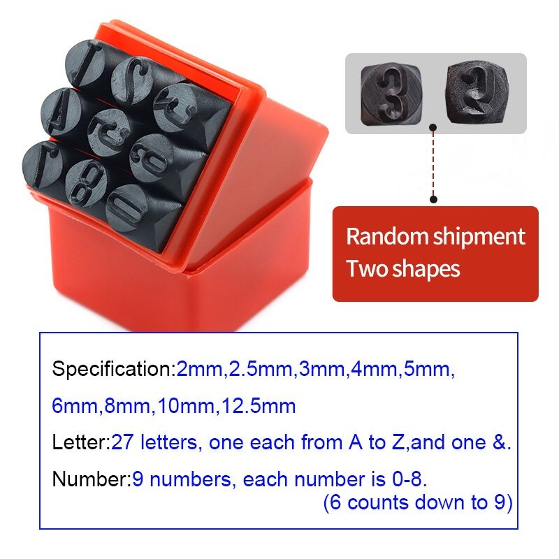 

tyvf 8mm Stempel Cetakan Huruf Nomor Number Letter Punch Set 36pcs Angka Dan Huruf Ketok Besi