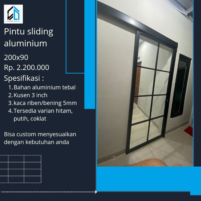 pintu sliding aluminium murah komplit kusen dan pintu. pintu geser aluminium murah