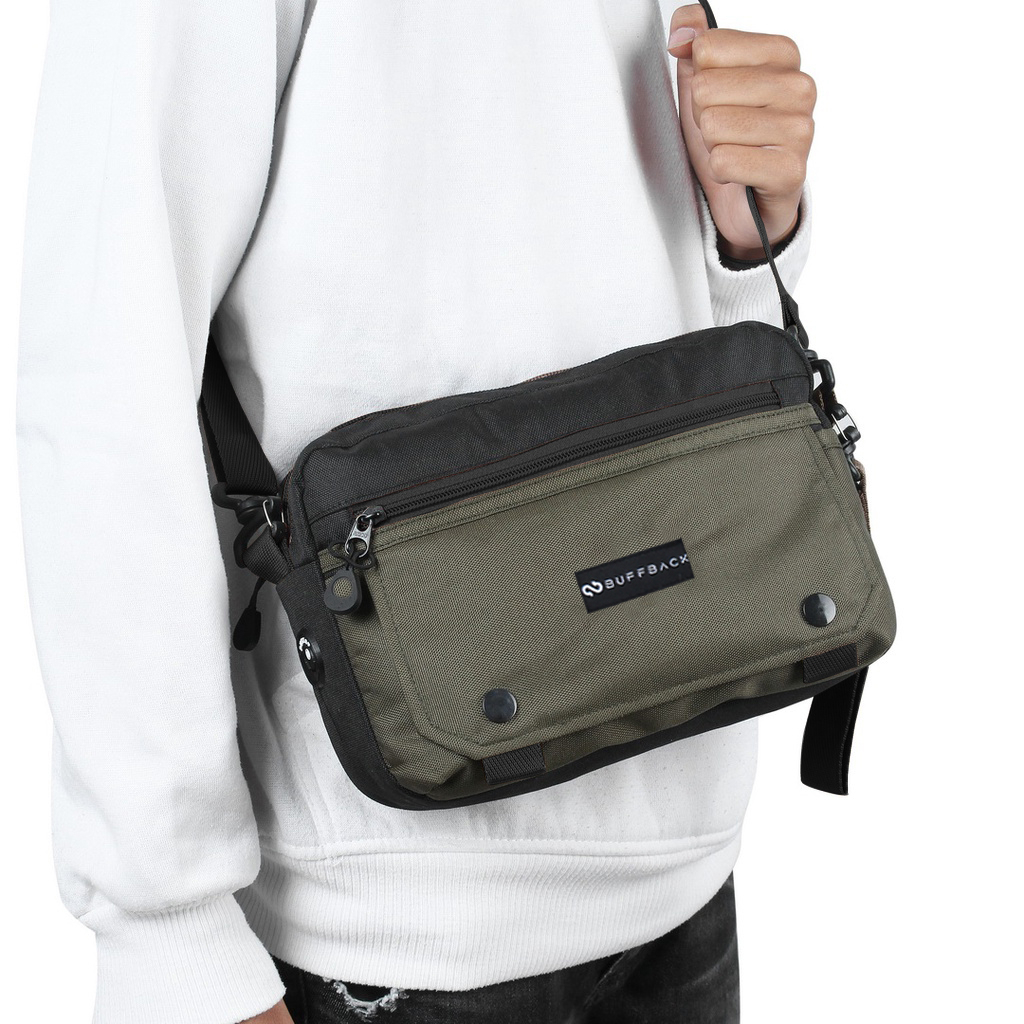 Tas Selempang Slingbag Casual | Handbag Buffback Ridge| Tas Selempang Pria 3 Ruang Model Distro/Tas 