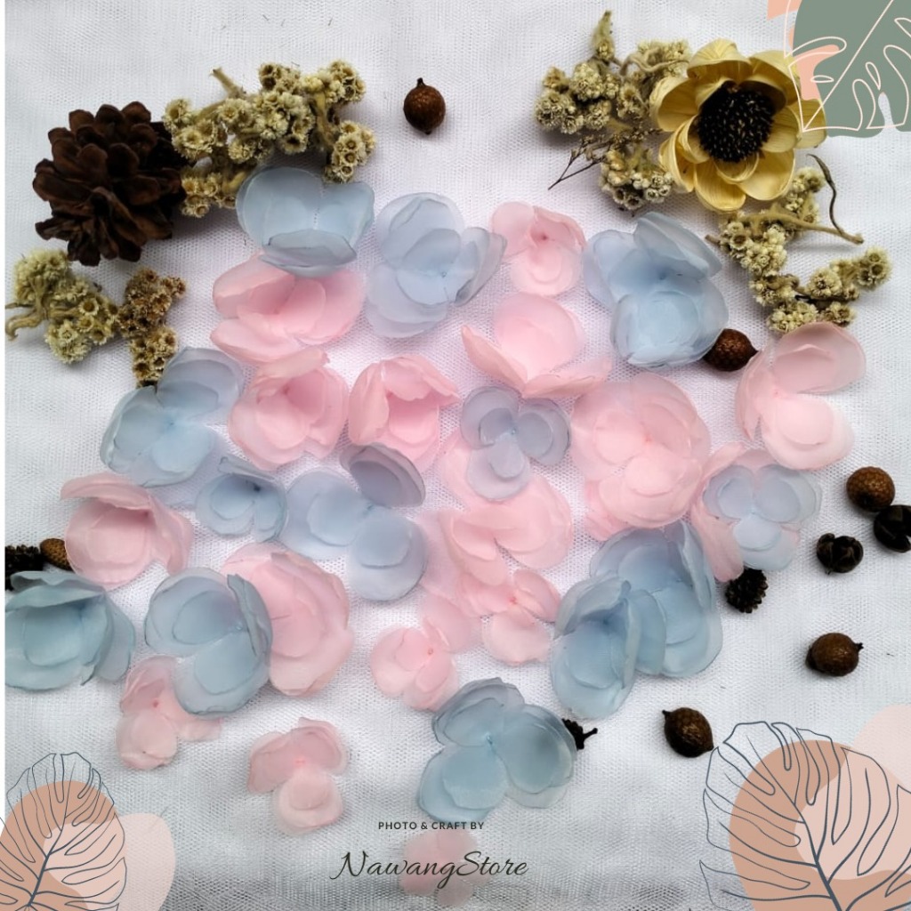 Aplikasi bunga Lily /Organza /kebaya /payet /brukat /gaun /jahit