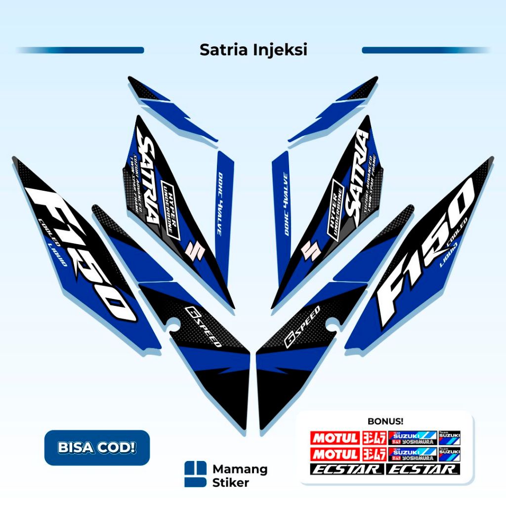 Striping Satria FU Injeksi Variasi (2) F150 R150 Custom Original Raider Aksesoris Api Speed Karbu 20