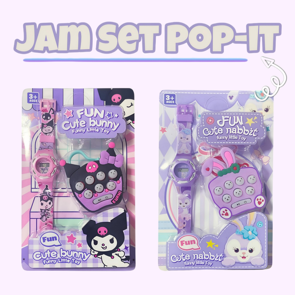 Jam Tangan Anak Bonus Pop It Karakter Lotso Kuromi Unicorn Stelalou