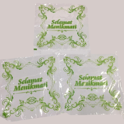 [400pcs] Plastik Samir Selamat Menikmati | OPP Tutup Nasi kotak 18 x 18