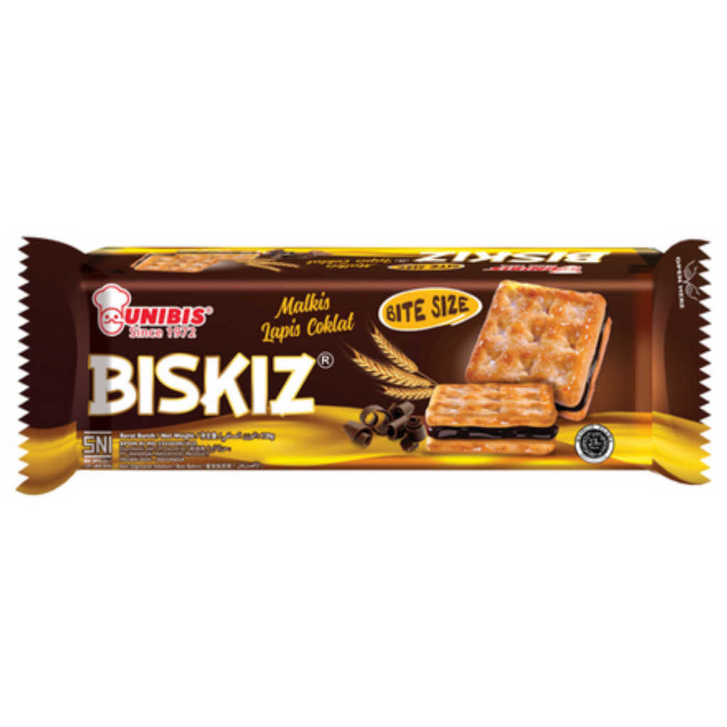 

UNIBIS BISKIZ MALKIS LAPIS COKLAT CRACKERS 120 G CHOCOLATE BISKUIT