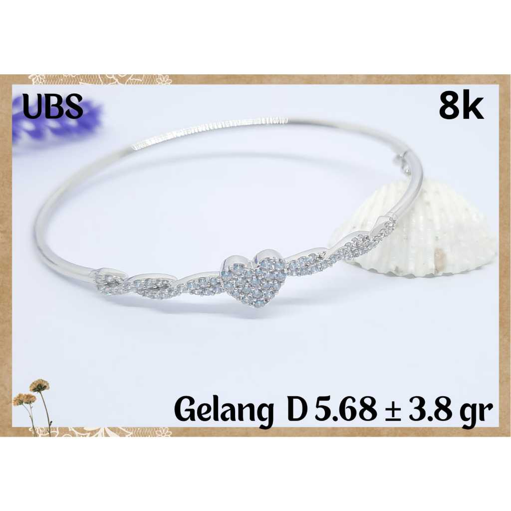 LMV Gelang Tangan Emas Mata Putih 375 8K Asli