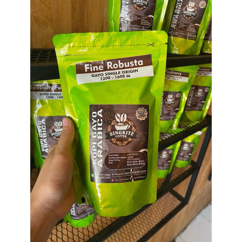 

Bubuk Kopi dan Biji Kopi Fine Robusta Gayo Arabica asli dari Aceh Takengon 200 gram