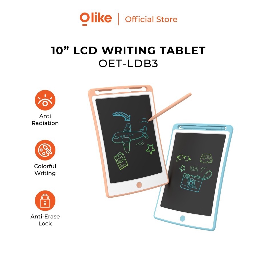 OLIKE LCD COLOR DRAWING BOARD 10" - EDUTOYS - GARANSI RESMI OLIKE - LDB3