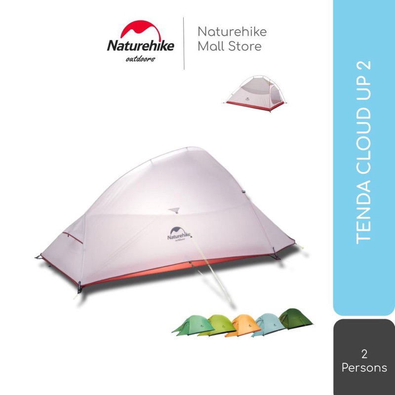 Naturehike Tenda Cloud Up 1 2 3 Orang 20D / 210T Camping 1P / 2P / 3P 2X Upgrade Double Layer