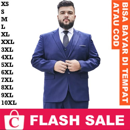 Jas Cowok Blazer Pria JAS BIRU SIZE JUMBO / JAS PRIA UKURAN BESAR / JAS NIKAH UKURAN JUMBO BIRU NAVY