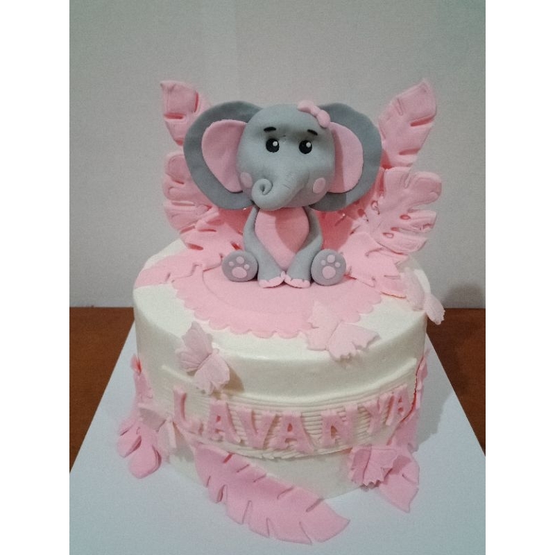 

Baby Elephant & Little Bunny Birthday Cake. Kue Ulang Tahun Tema Gajah & Kelinci