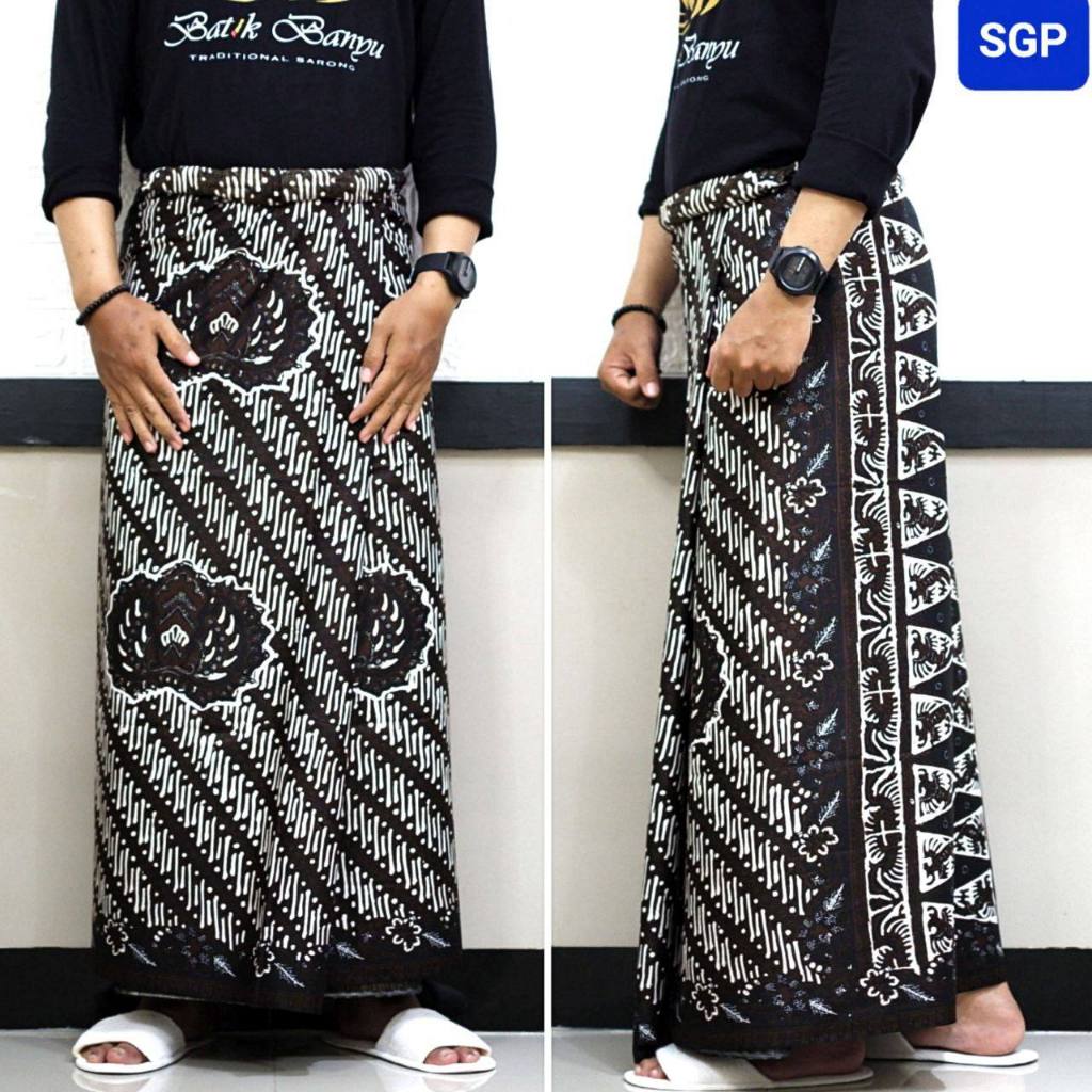 COD Sarung Batik Largurda Jawa Series Hitam Pekat Terbaru