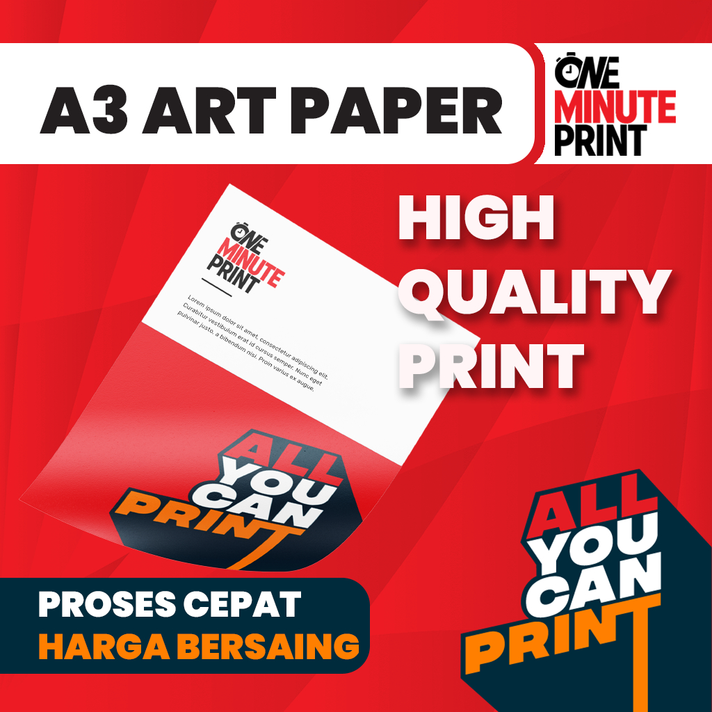 

Cetak A3 Art Paper / Custom Art Paper A3 - ONE MINUTE PRINT