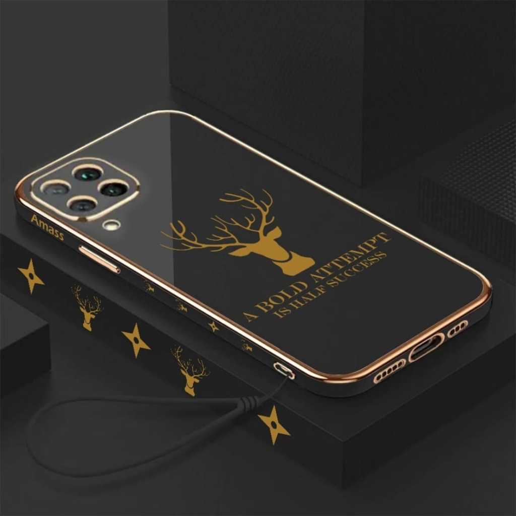 Case Samsung Galaxy A12 / M12 Plating Lucky Deer Free Tali