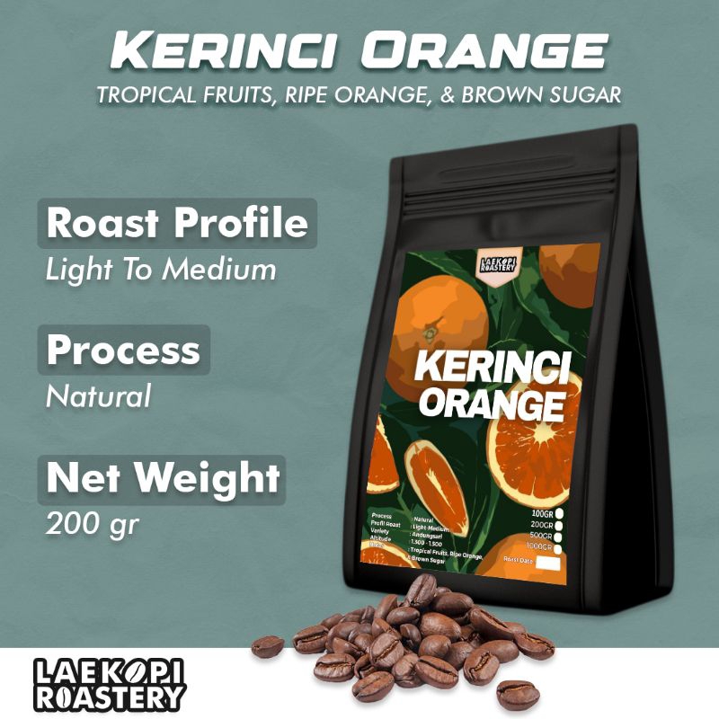 

Biji Kopi Bubuk Arabika KERINCI ORANGE Single Origin 200 gram