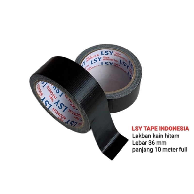 

LSY Lakban Warna Hitam 36mm x 10meter Full | Cloth Tape Multifungsi