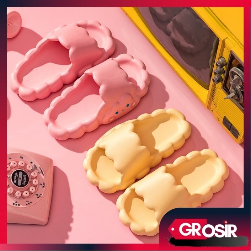 BPT - S1038 Sandal Wanita Bentuk Awan / Sandal Rumah Bahan Eva / Sandal Selop Motif Awan / Sandal Cl