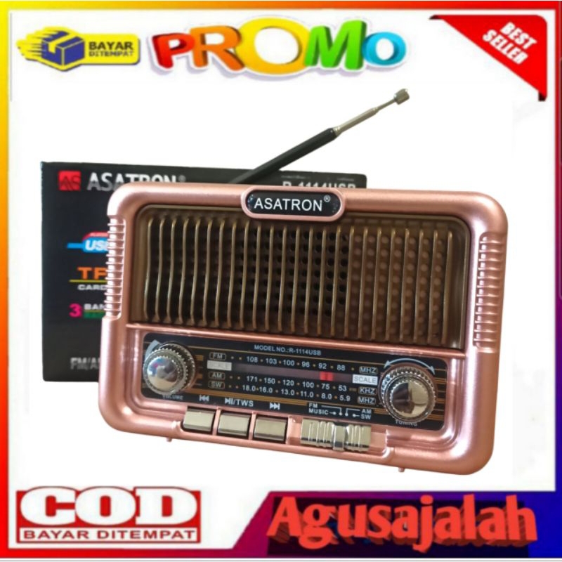 Bluetooth Radio Bt Asatron Radio Jadul Klasik Cas Rechargeable R9 Am Fm Sw