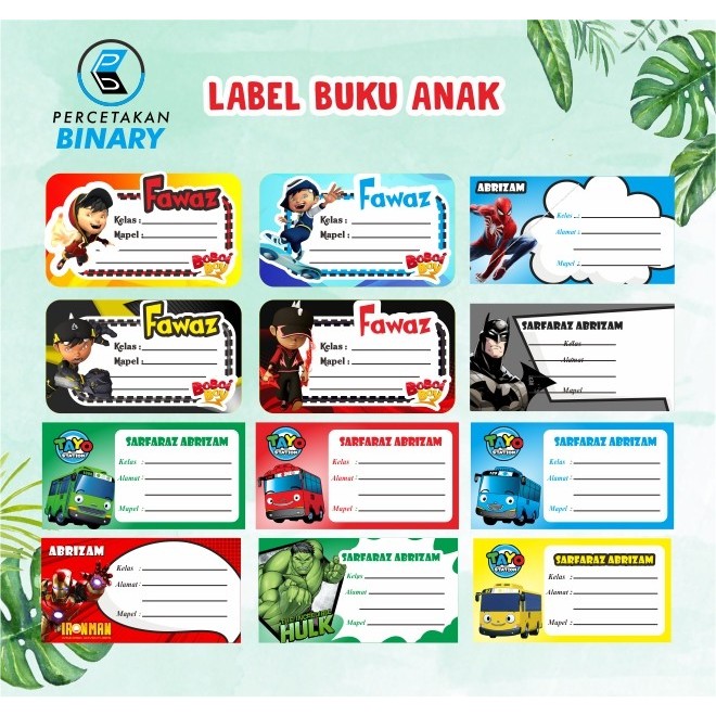

sticker label buku pelajaran