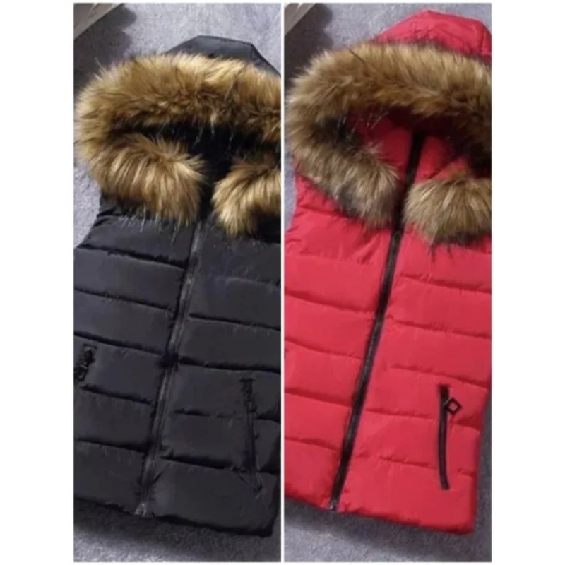 rompi vest wanita bulu tebal rompi musim dingin cewek rompi gunung cewek