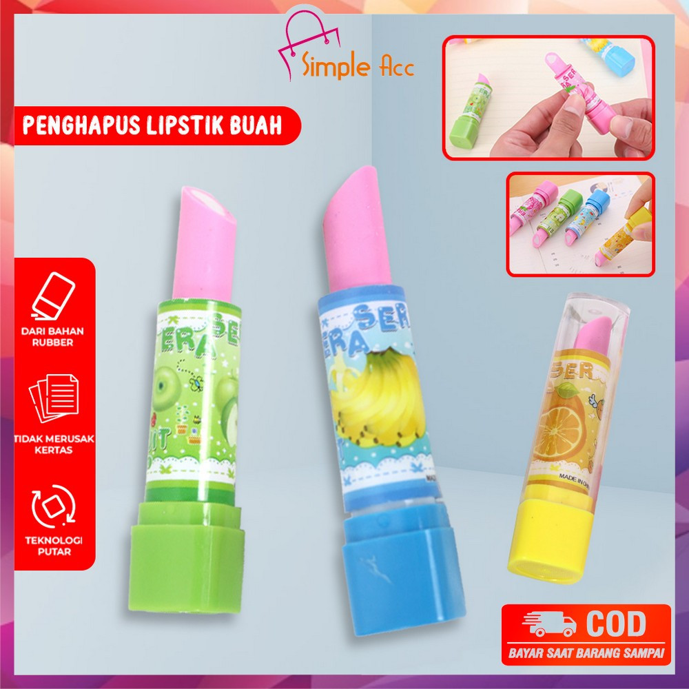 

DO-A70 Penghapus Model Lipstik Karakter Buah Random / Penghapus Pensil Eraser Buah Warna Warni Lucu / Penghapus Pensil Eraser Fruits Import