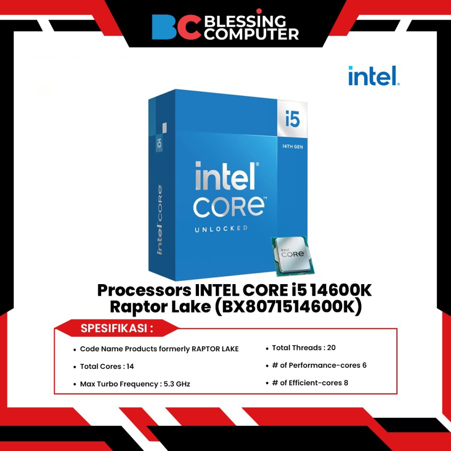 Processors INTEL CORE i5 14600K Raptor Lake (BX8071514600K)