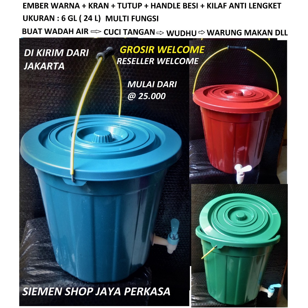 New Ember Dispenser 24 L / Ember Kran / Ember Wudhu Cuci Tangan Warna